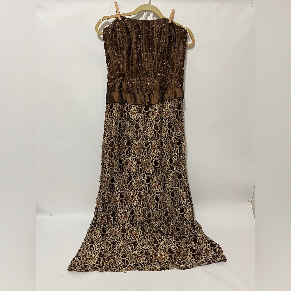 Bicici Brown Beaded Handmade Bridgerton Gown Prom Formal Dress Bolero *read*
